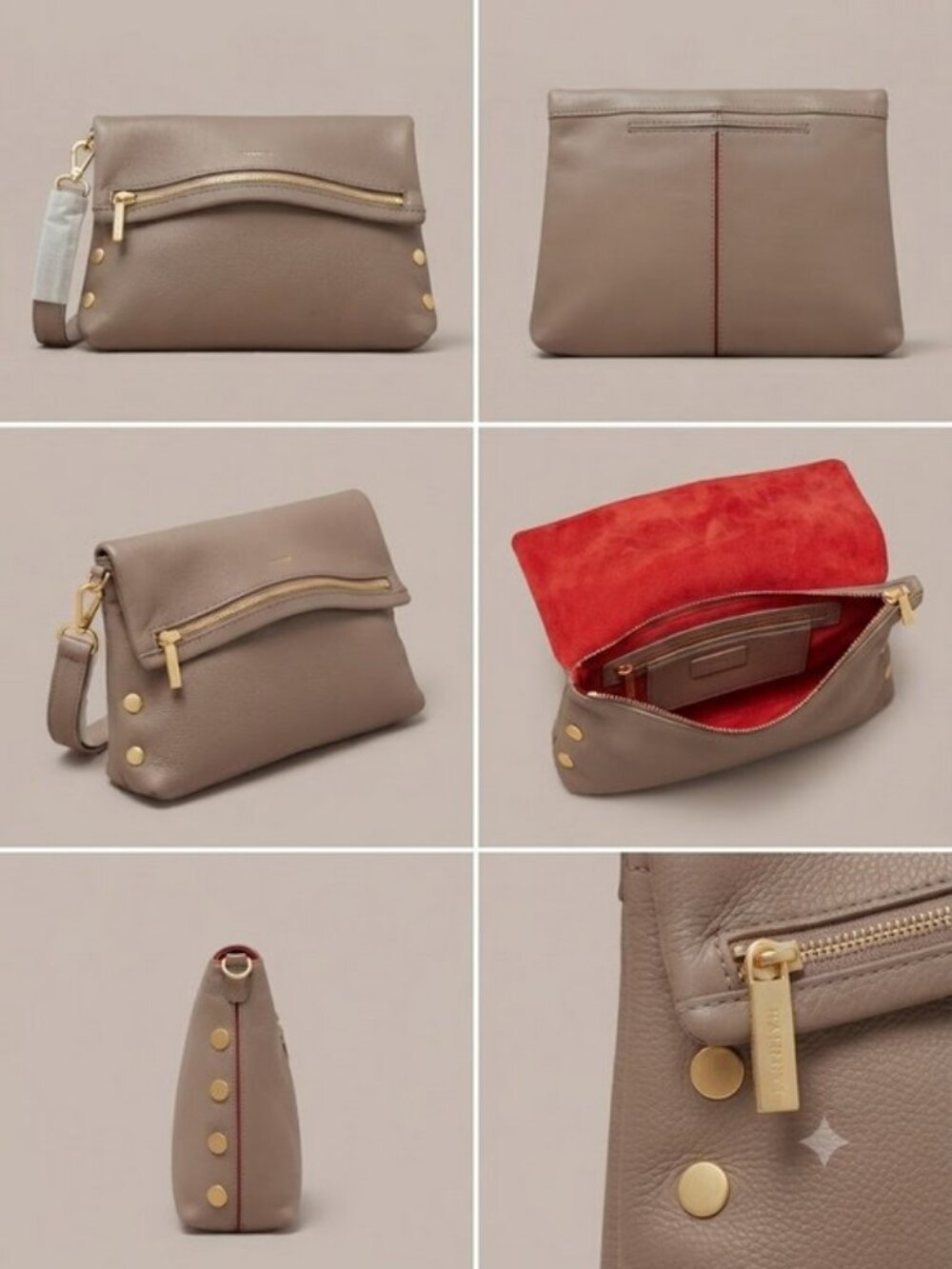 💕HAMMITT💕 VIP Medium Pebbled Leather Crossbody Bag ~ Sculpted Taupe NWT - Picture 5 of 5